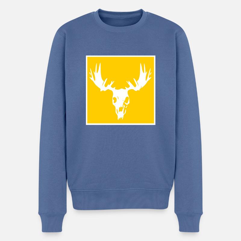 Elch-Sake - Männer Premium Bio Pullover - Taubenblau