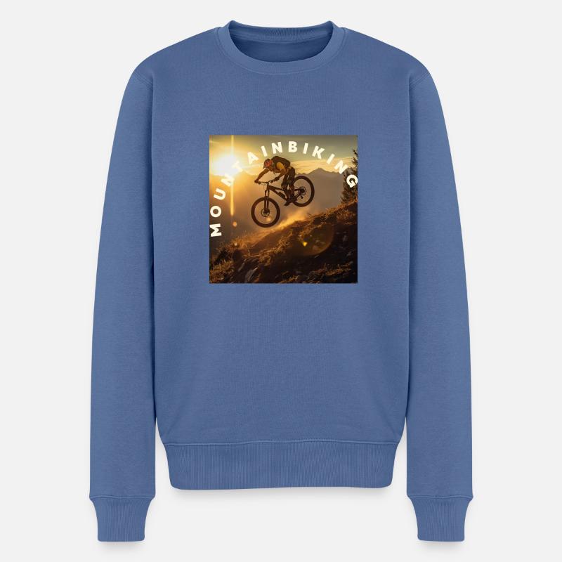 Mountainbiking - Männer Premium Bio Pullover - Taubenblau