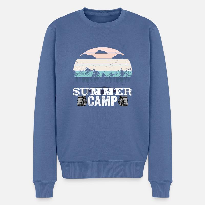 Summer Camp - Männer Premium Bio Pullover - Taubenblau