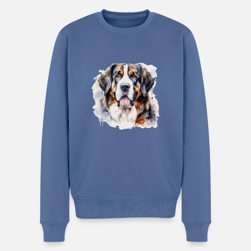 Bernhardinerhund, Schweiz - Männer Premium Bio Pullover - Taubenblau