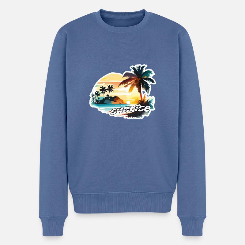 sunrise - Männer Premium Bio Pullover - Taubenblau