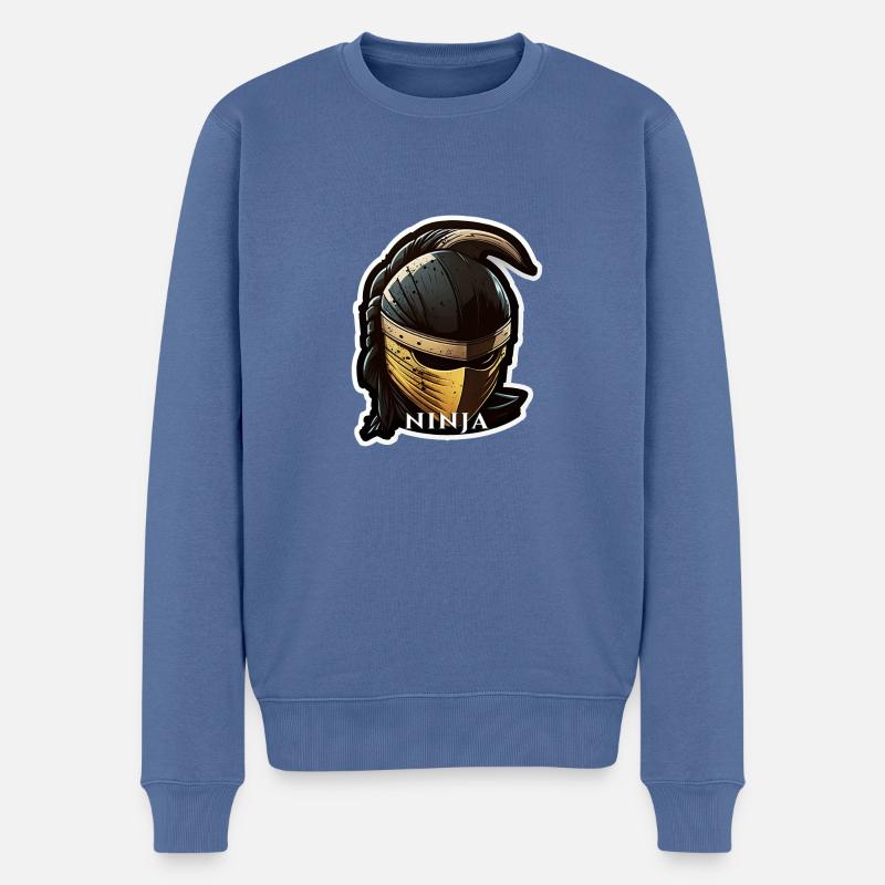 Le code du ninja - Pull Premium bio Homme - bleu pigeon