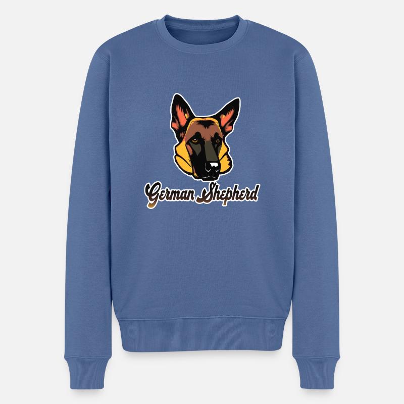 Deutscher Schäferhund - Männer Premium Bio Pullover - Taubenblau