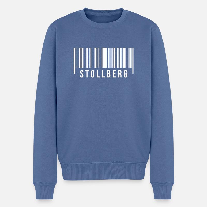Erzgebirge Strichcode Stollberg - Männer Premium Bio Pullover - Taubenblau