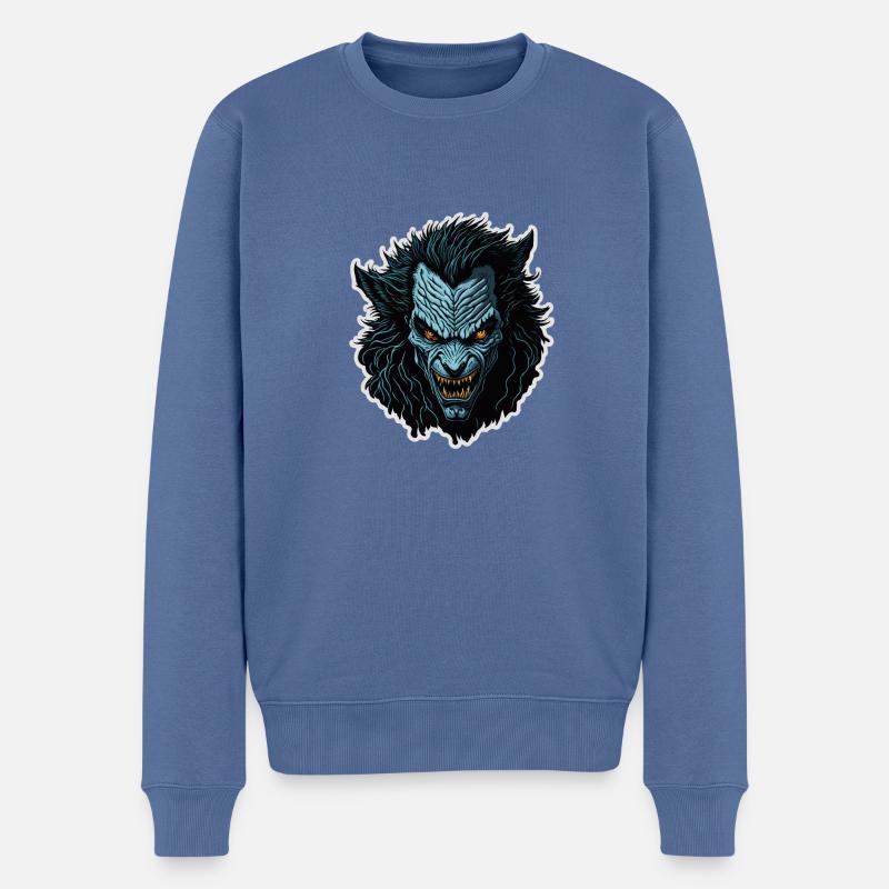 Werwolf - Männer Premium Bio Pullover - Taubenblau