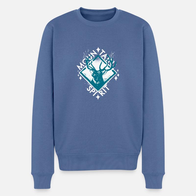 Berggeist - Männer Premium Bio Pullover - Taubenblau