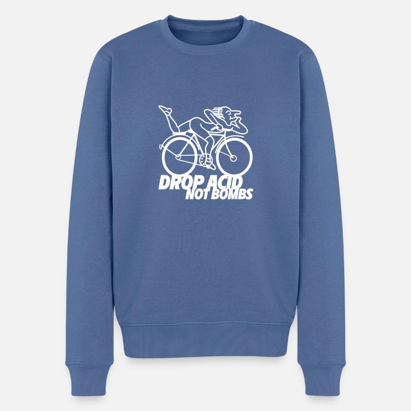 Lasst LSD fallen, keine Bomben! - Männer Premium Bio Pullover - Taubenblau