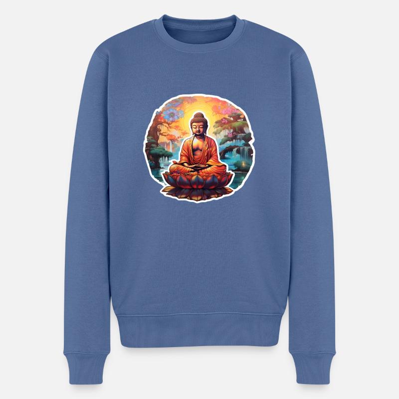 InnerPeaceWear - Männer Premium Bio Pullover - Taubenblau