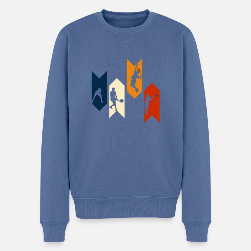 Vintage-Retro-Tennis-Geschenkidee - Männer Premium Bio Pullover - Taubenblau