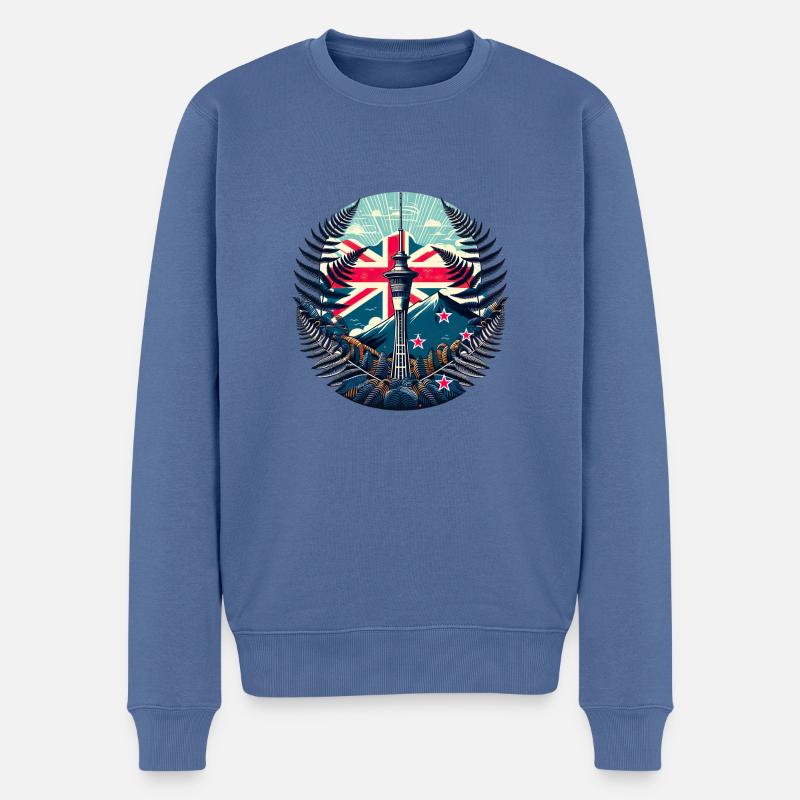 Neuseeland Aotearoa Kiwi 15 - Männer Premium Bio Pullover - Taubenblau