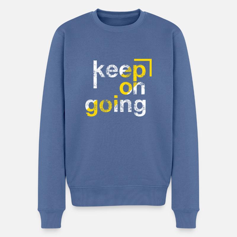 keep on going, Perseverance - Men's Premium Organic Jumper - stone blue