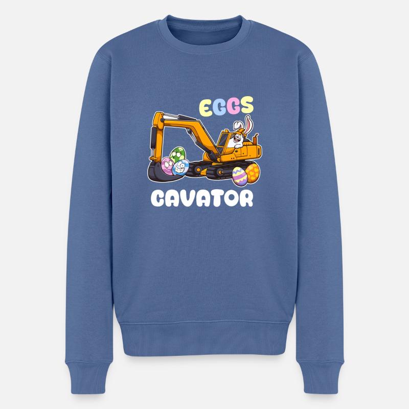 Eggscavator Oster-Wortspiel - Männer Premium Bio Pullover - Taubenblau