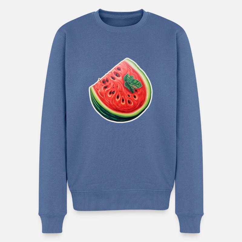 Pastèque - Pull Premium bio Homme - bleu pigeon