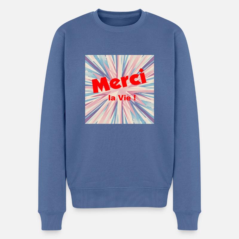 Danke Leben! - Männer Premium Bio Pullover - Taubenblau