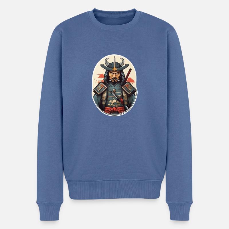 Japan Samurai Krieger - Männer Premium Bio Pullover - Taubenblau