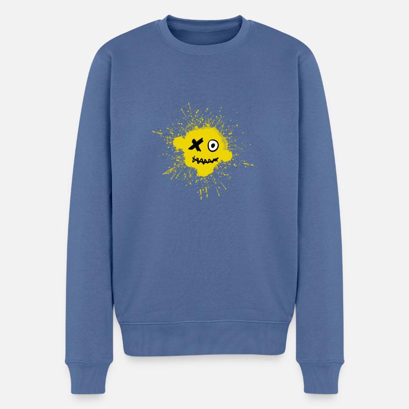 Klecks - Männer Premium Bio Pullover - Taubenblau
