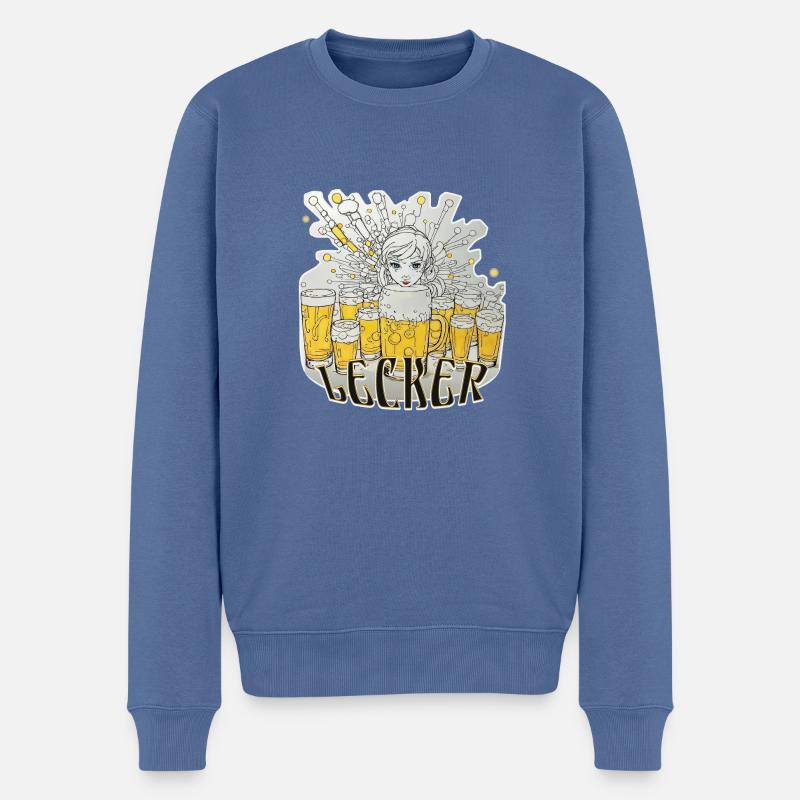 Délicieuse bière - Pull Premium bio Homme - bleu pigeon