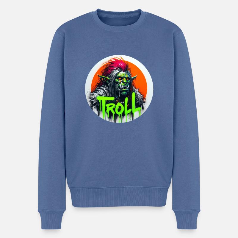 Troll - Pull Premium bio Homme - bleu pigeon