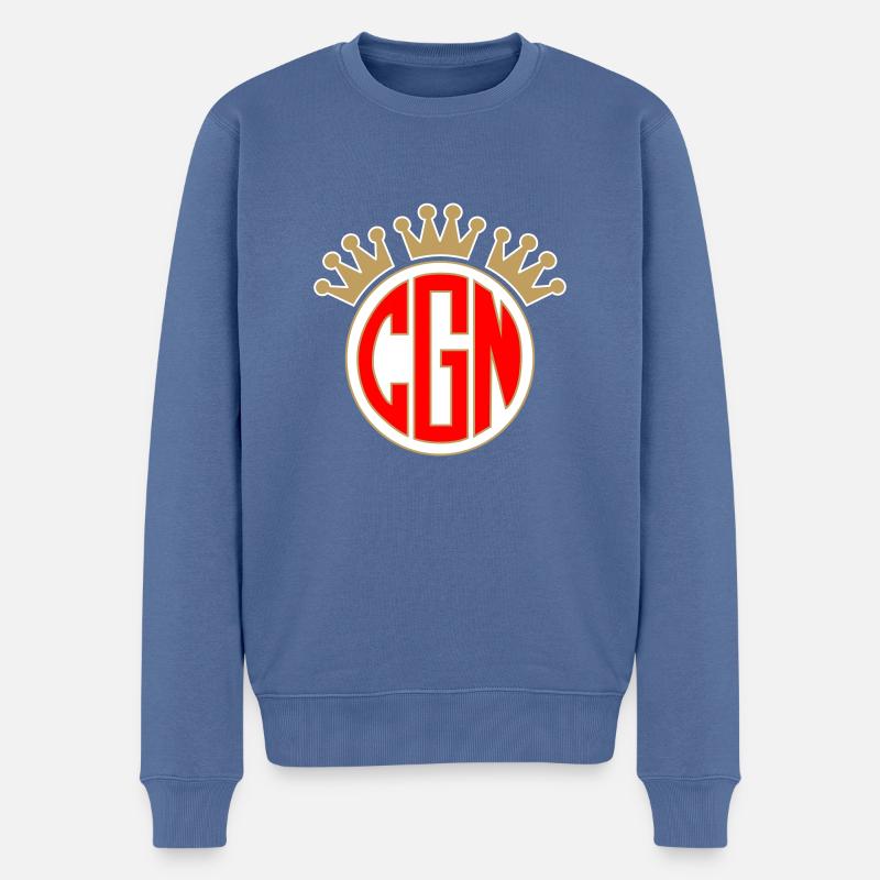 CGN Logo 7 - Männer Premium Bio Pullover - Taubenblau
