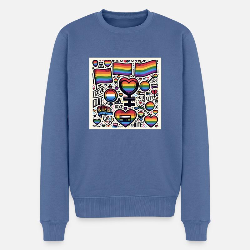 Pride - Männer Premium Bio Pullover - Taubenblau