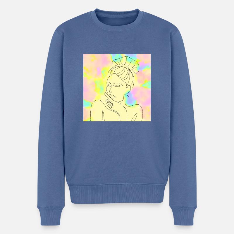Woman - Männer Premium Bio Pullover - Taubenblau