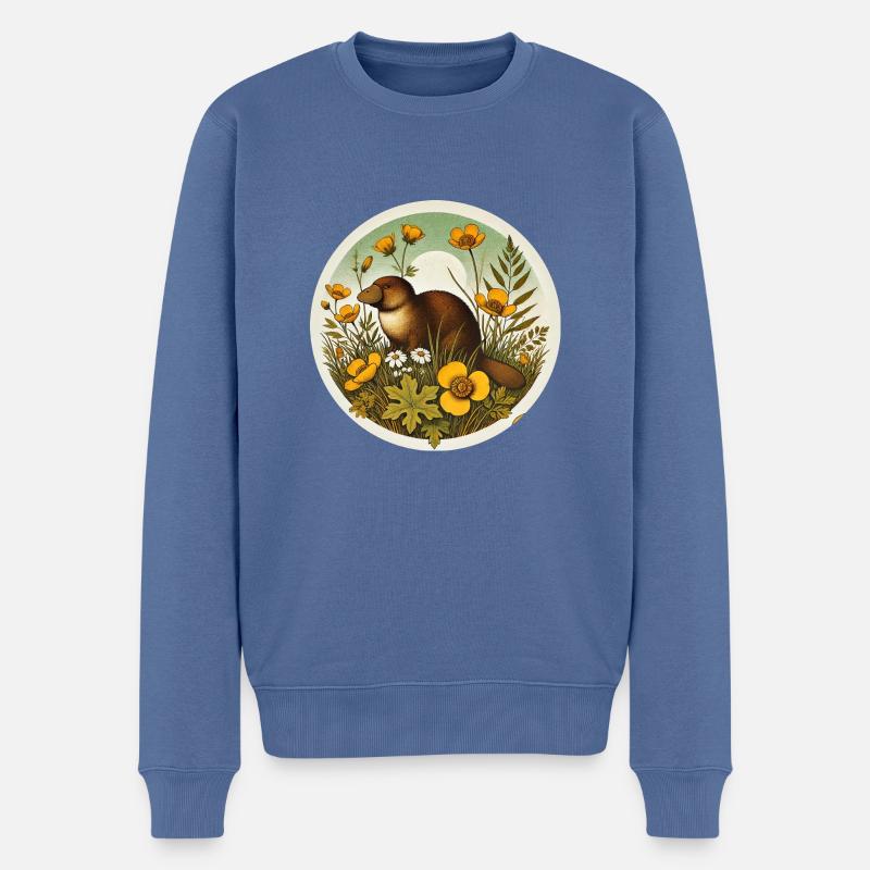 Jahrgangs-Schnabeltier - Männer Premium Bio Pullover - Taubenblau