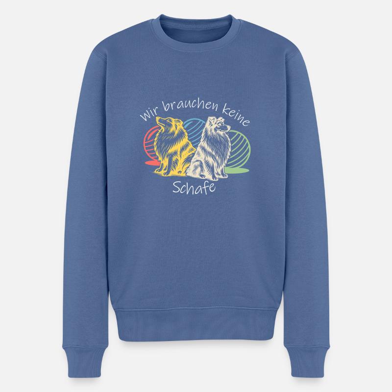 Treibball (bunt) mit Text - Männer Premium Bio Pullover - Taubenblau