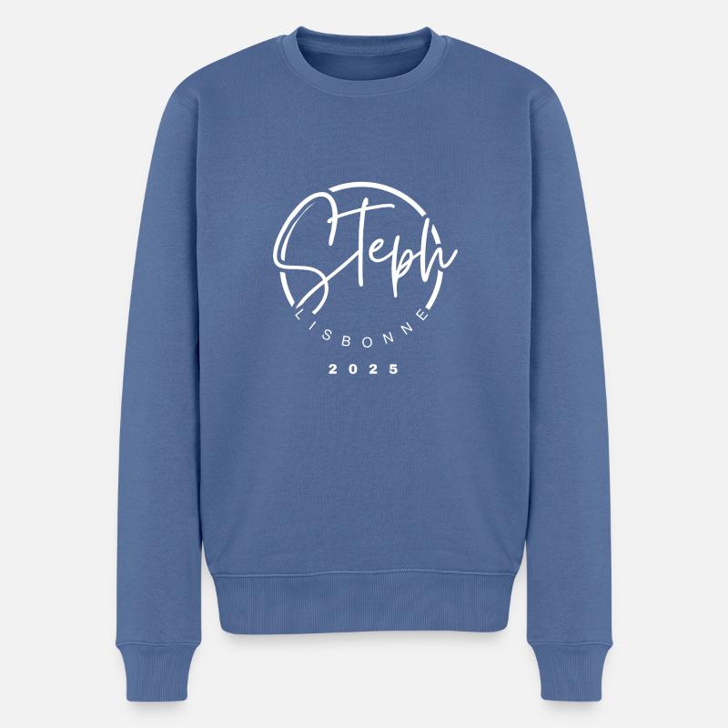 Steph lisbonne v2 - Pull Premium bio Homme - bleu pigeon