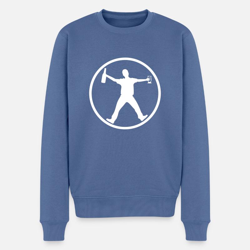 Saufen Party Silhouette - Männer Premium Bio Pullover - Taubenblau