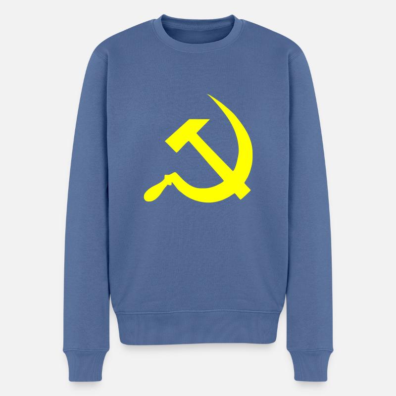 Sowjetische Hammer und Sichel - Männer Premium Bio Pullover - Taubenblau