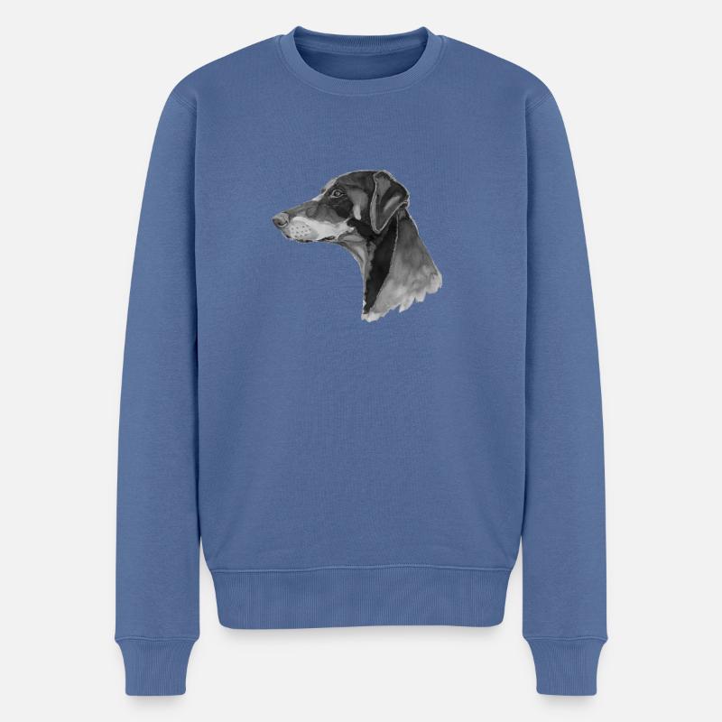 Pince Doberman - Pull Premium bio Homme - bleu pigeon