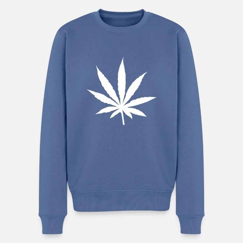 feuille - Pull Premium bio Homme - bleu pigeon