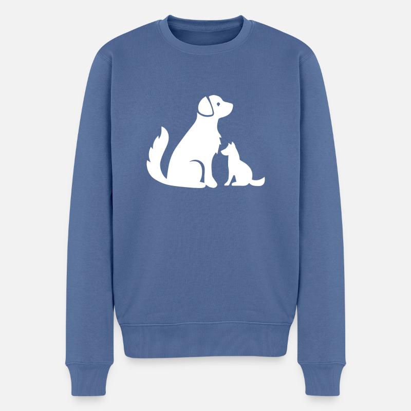 Hund Dog - Männer Premium Bio Pullover - Taubenblau