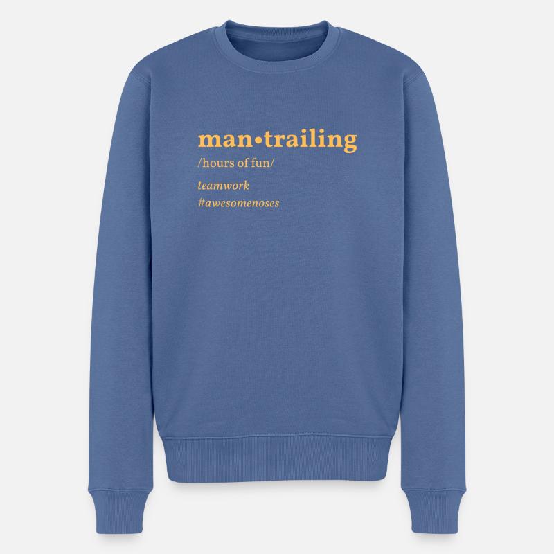 mantrailing - Pull Premium bio Homme - bleu pigeon