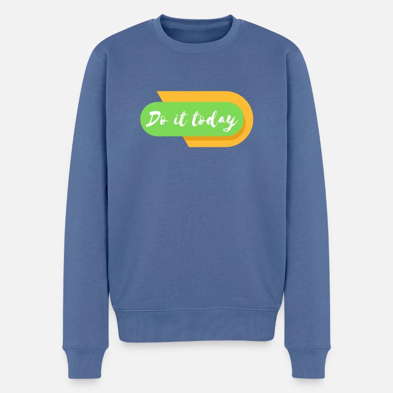 Do it today - Männer Premium Bio Pullover - Taubenblau