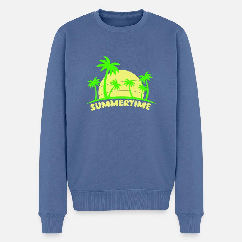 summertime - Männer Premium Bio Pullover - Taubenblau