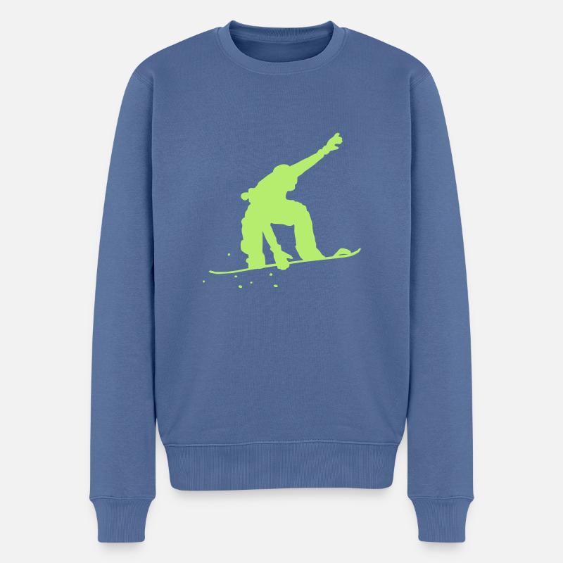 faire du snowboard - Pull Premium bio Homme - bleu pigeon