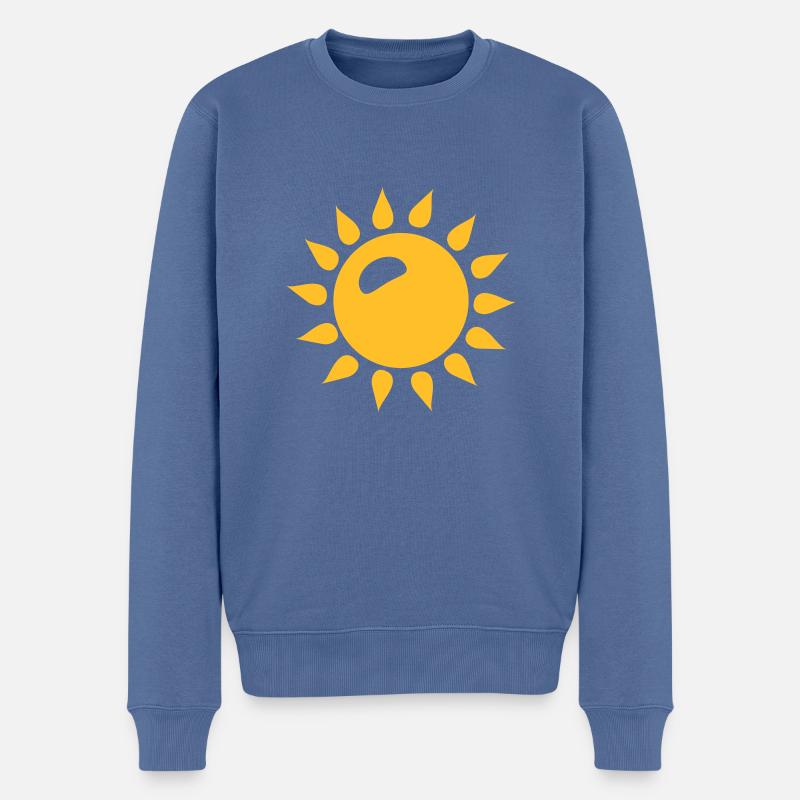 Sonne - Männer Premium Bio Pullover - Taubenblau