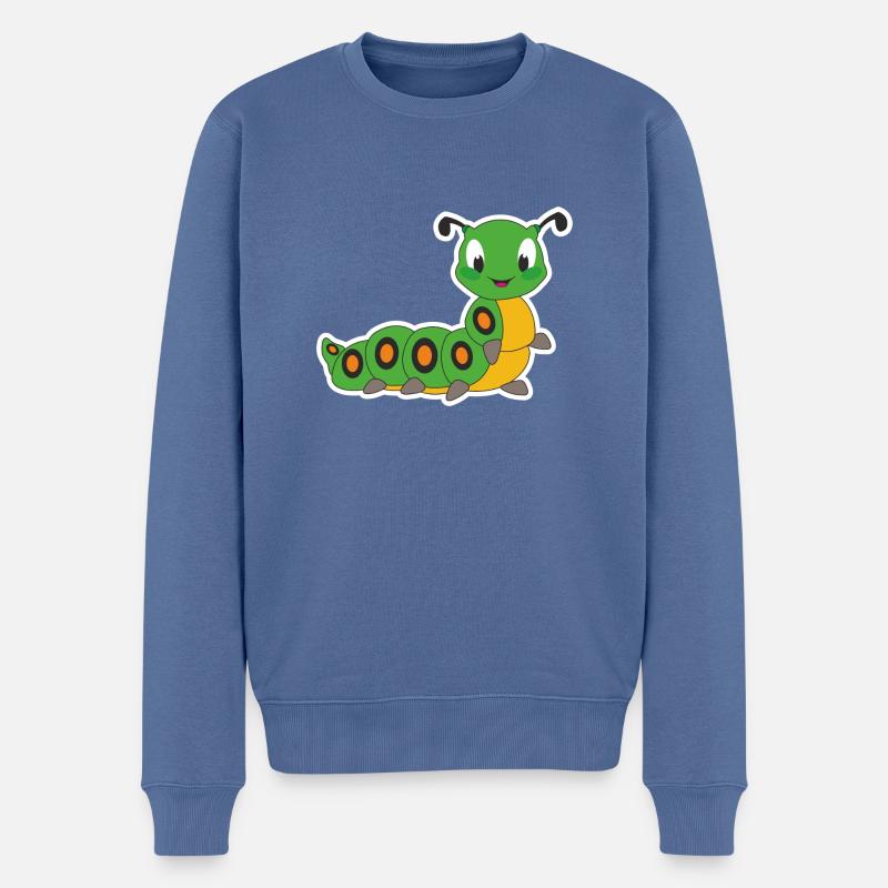 Raupe - Männer Premium Bio Pullover - Taubenblau