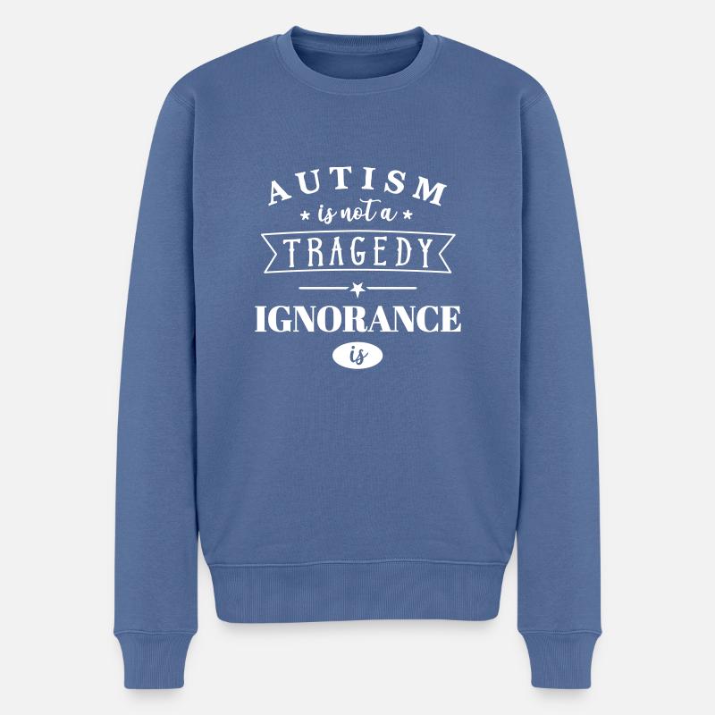 Autism is not a tragedy | Farbwechsel möglich - Männer Premium Bio Pullover - Taubenblau