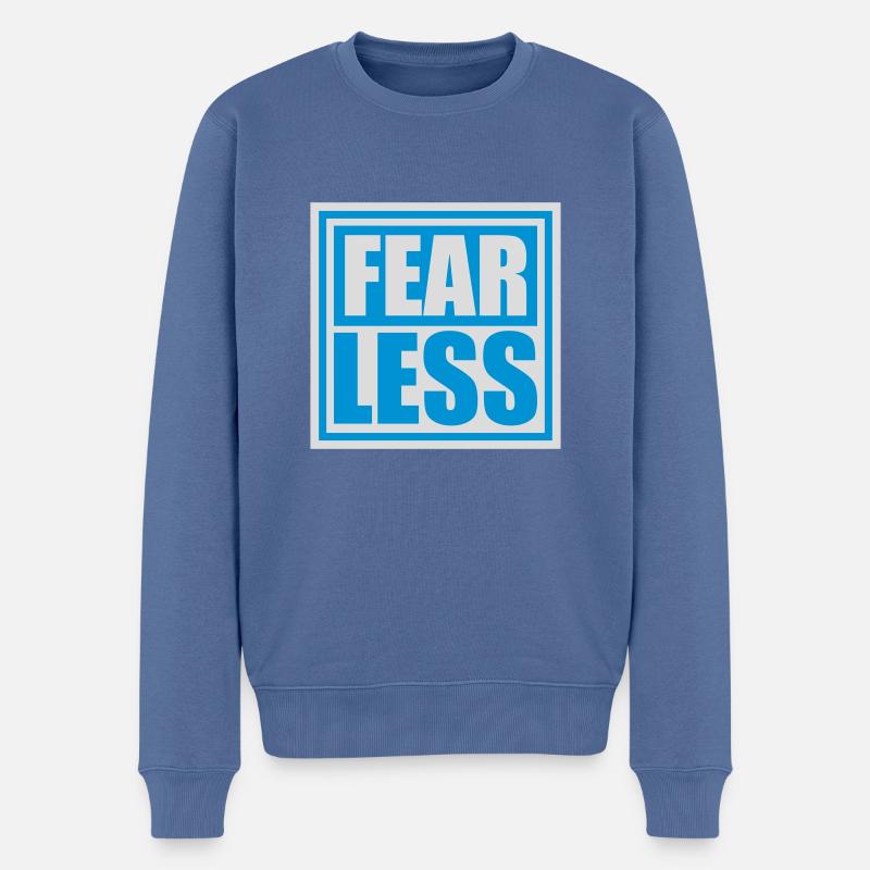 fearless Text Zitat Design - Männer Premium Bio Pullover - Taubenblau