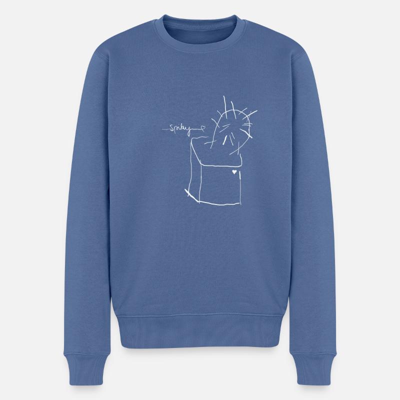 Spiky 🌵😄 - Männer Premium Bio Pullover - Taubenblau