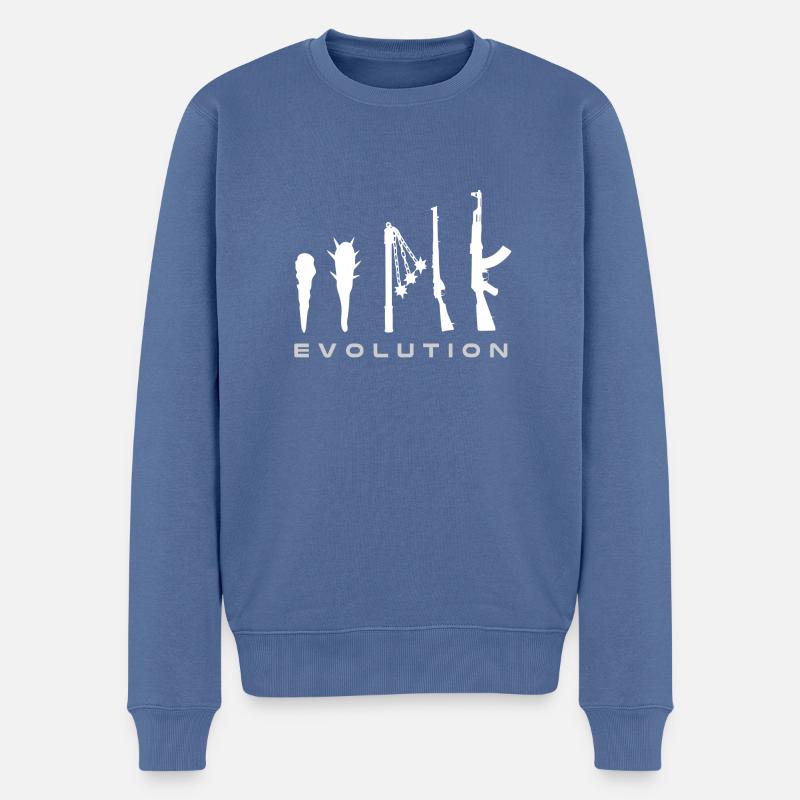 Waffen Evolution - Männer Premium Bio Pullover - Taubenblau