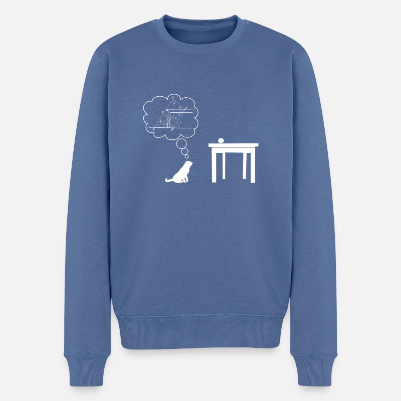 Katze sciencest - Männer Premium Bio Pullover - Taubenblau