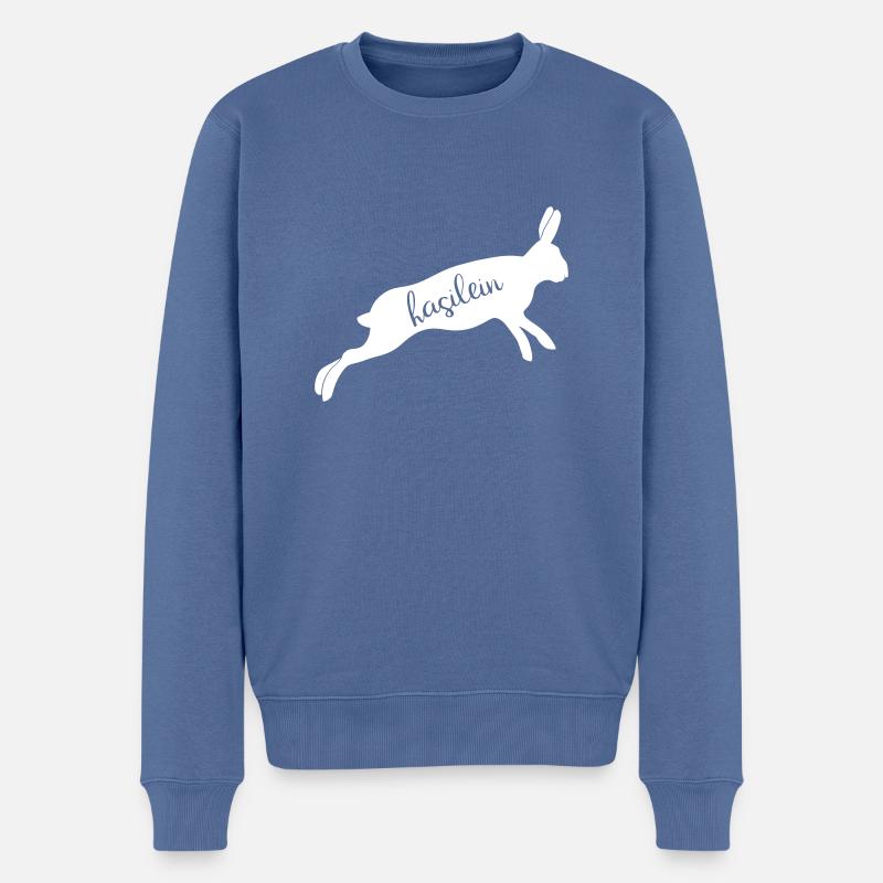 Hase Häschen Hasilein - Männer Premium Bio Pullover - Taubenblau