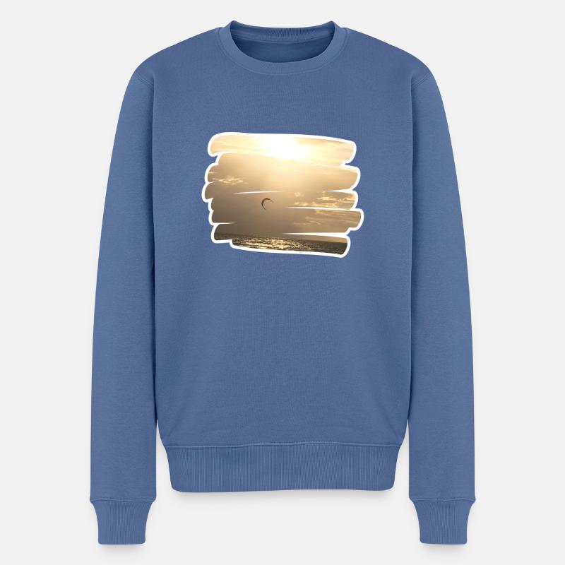 Beach - Männer Premium Bio Pullover - Taubenblau