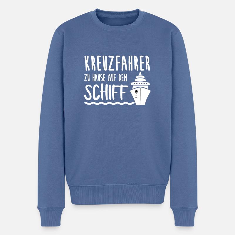 Kreuzfahrer Kreuzfahrt Schiff Urlaub Geschenk - Männer Premium Bio Pullover - Taubenblau