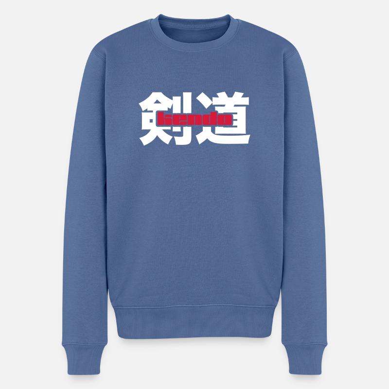 Kendo - Pull Premium bio Homme - bleu pigeon
