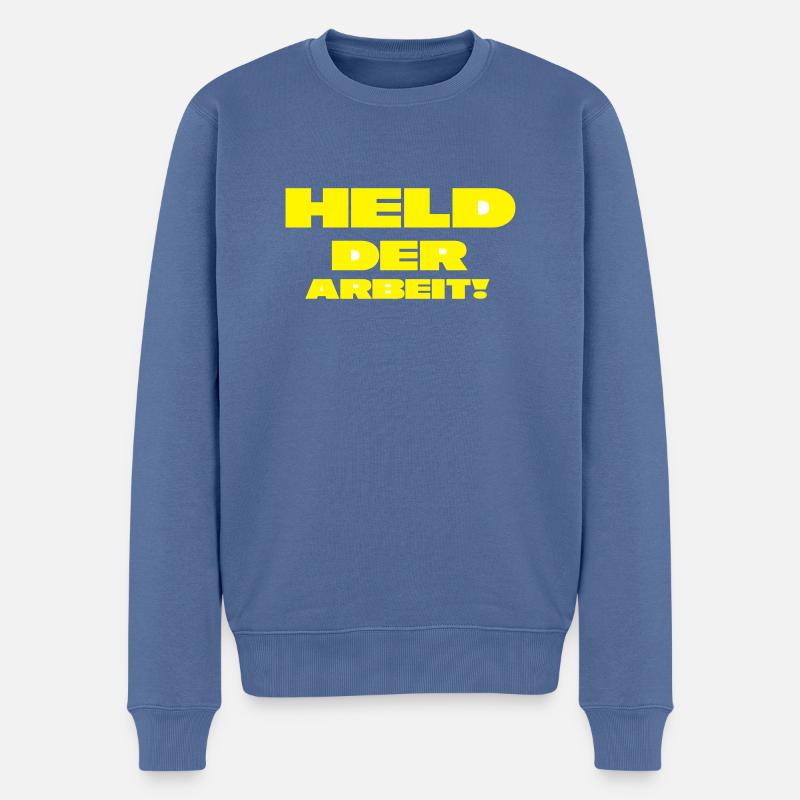Held der Arbeit - Männer Premium Bio Pullover - Taubenblau