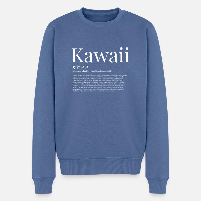 kawaii Japanisch niedlich - Männer Premium Bio Pullover - Taubenblau